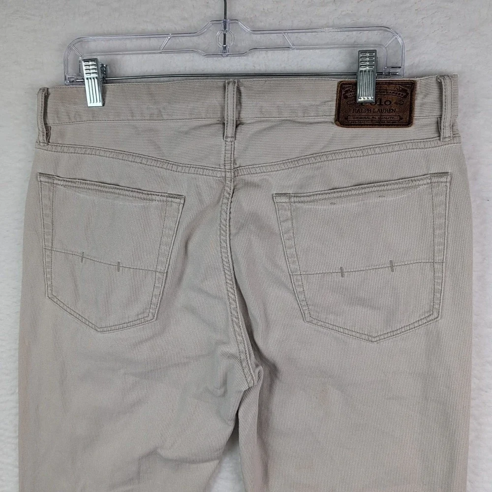 Polo Ralph‎ Lauren Khaki Pants Men's 32x32 Varick Slim Straight Jeans Corduroy